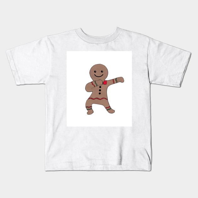 Gingerbread Man Dab Kids T-Shirt by SartorisArt1